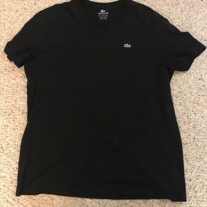 Black Lacoste V neck size large